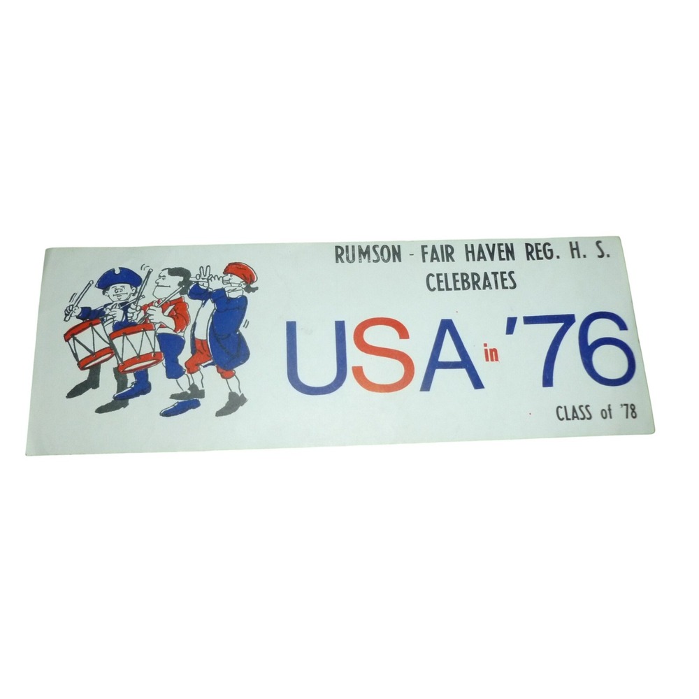 Vintage 1976 Rumson-Fair Haven HS USA Bicentennial Bumper‎ Sticker Class of 78